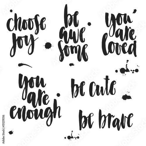  Lettering vector set