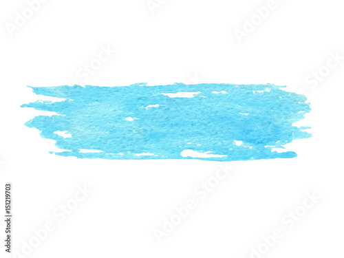 Hand drawn watercolor turquoise texture isolated on the white background. Vector.