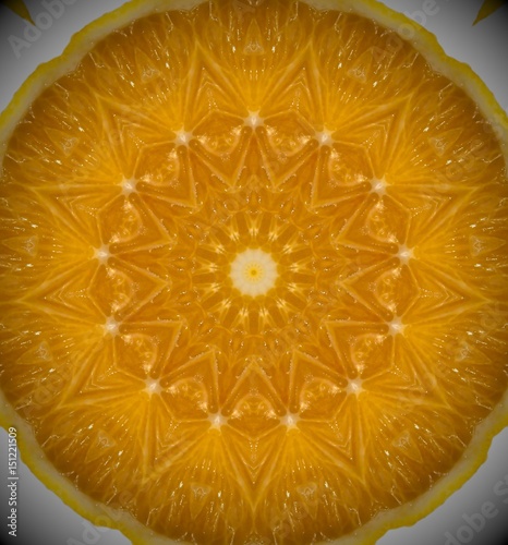 Abstract mandala orange photo