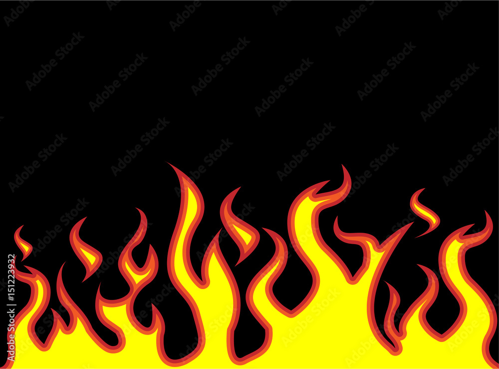 fire flames style carton - obrazy, fototapety, plakaty 