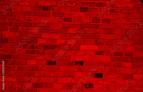 cegła, mur, ceglany, czerwony