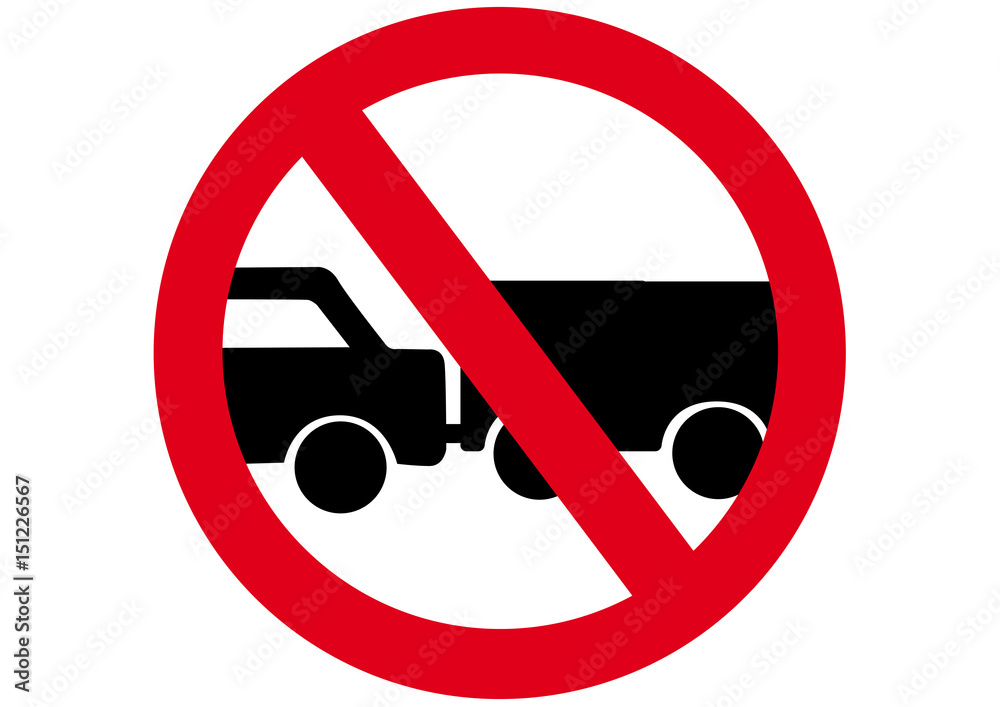 Schild Auto mit Anhänger verboten Stock-Vektorgrafik | Adobe Stock