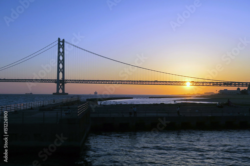 明石海峡大橋 夕陽