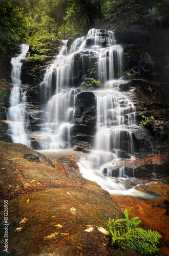 Fototapeta Naklejka Na Ścianę i Meble -  Cascading Sylvia Falls waterfall in the Blue Mountains