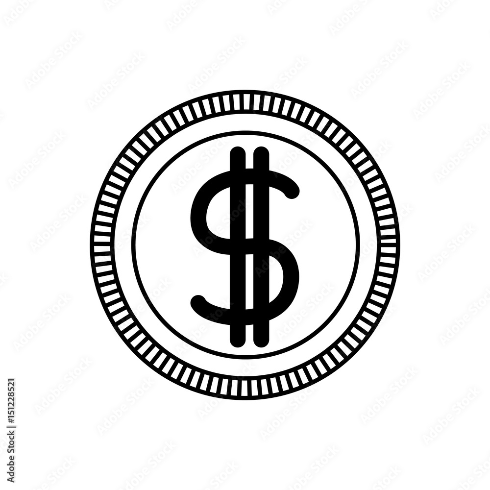 black silhouette of money coin icon vector illustration black silhouette of money coin icon vector illustration