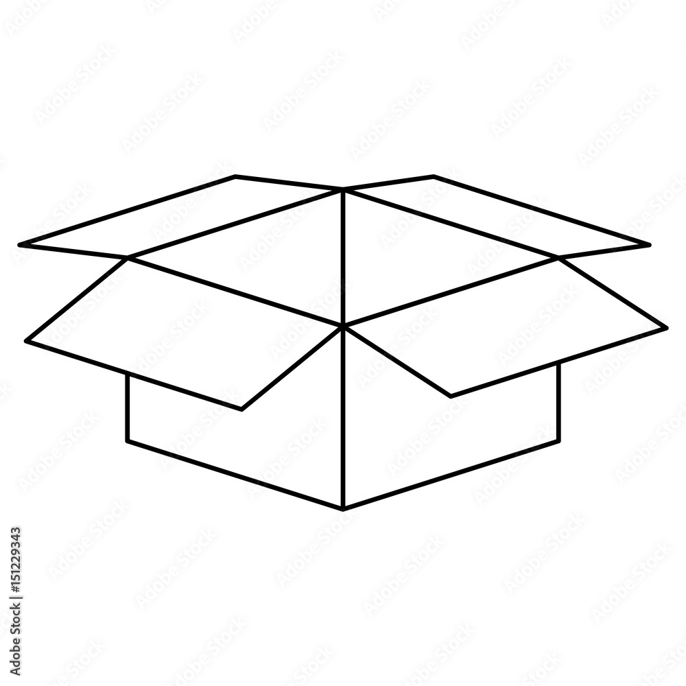black silhouette of box of cardboard opened vector illustration black silhouette of box of cardboard opened vector illustration