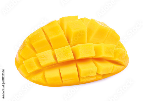 slice fresh mango isolated on white background
