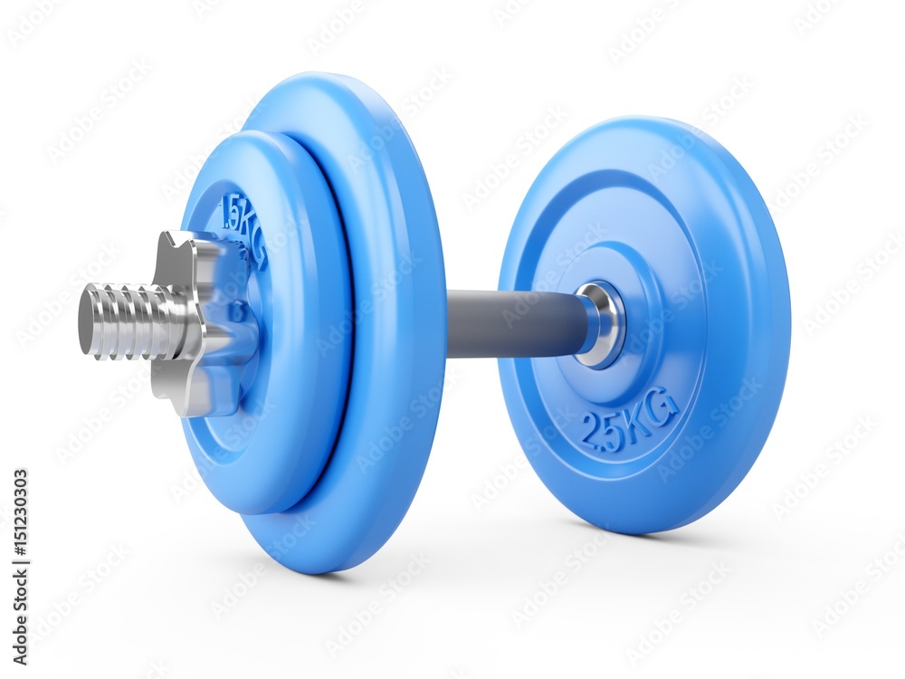 Obraz premium 3D rendering dumbbell isolated on white background