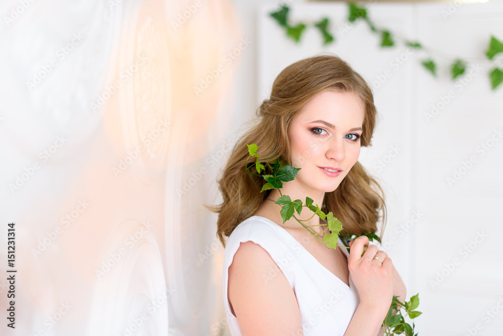 Close-up of young pretty woman. Female studio portrait. Health and beauty concept. Look to the camera. Close-up of young pretty woman. Female studio portrait. Health and beauty concept. Look to the camera.