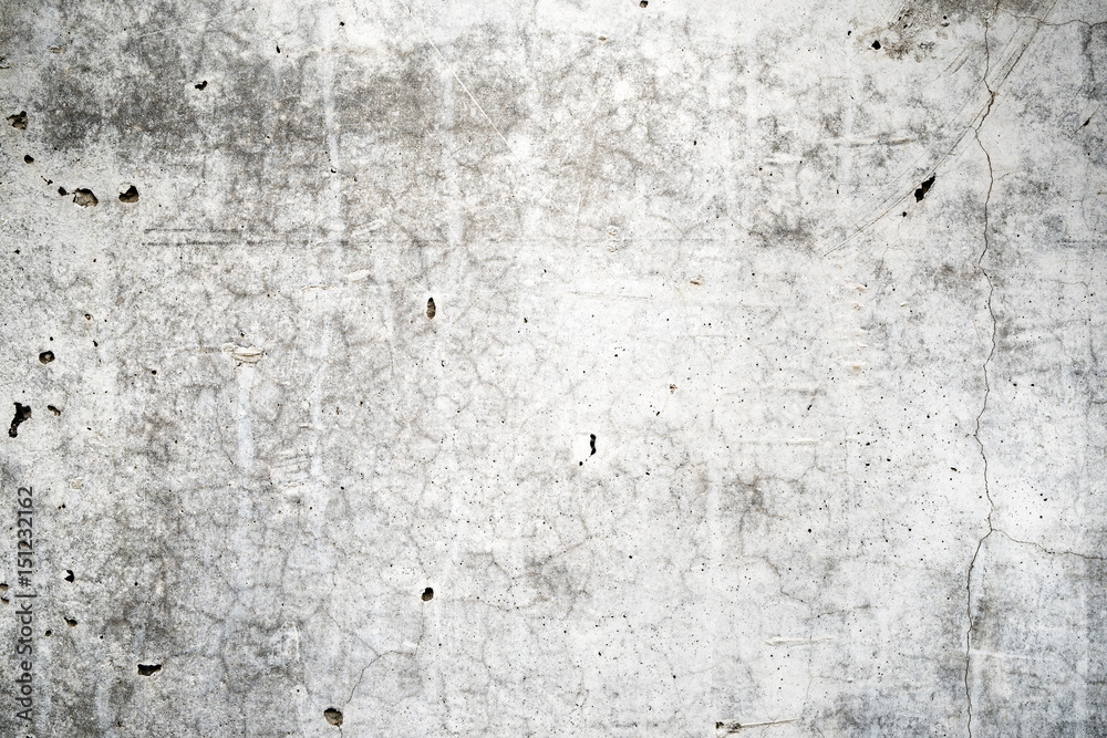 Fototapeta premium Alte, weiße Wand aus Beton als Hintergrund