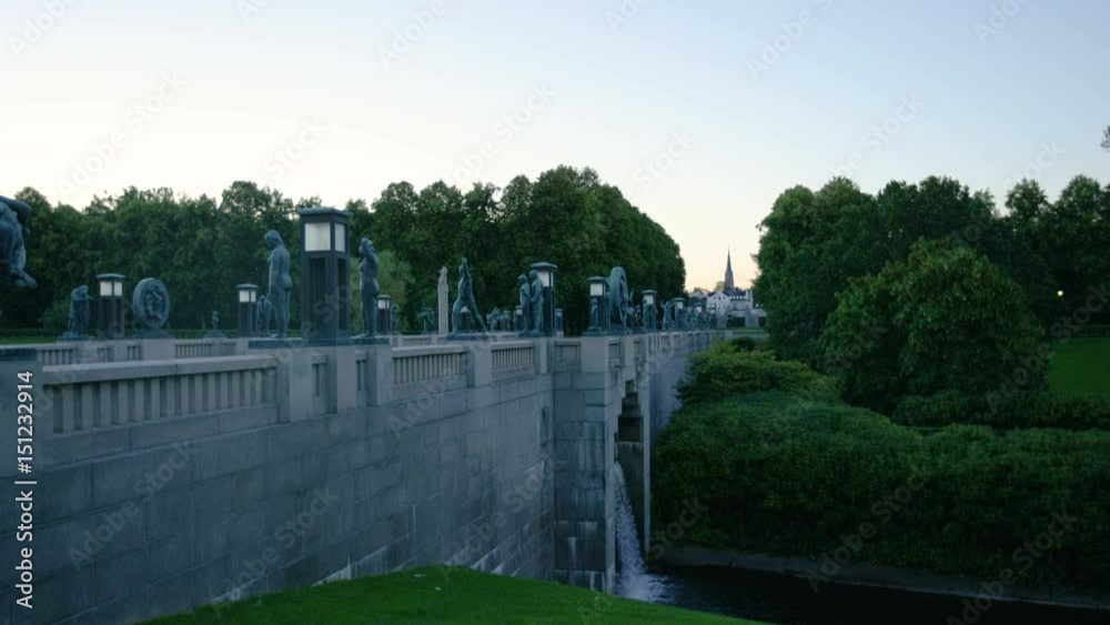 Shot of Frogneparken in the morning, Oslo, Norway, bridge Shot of Frogneparken in the morning, Oslo, Norway, bridge
