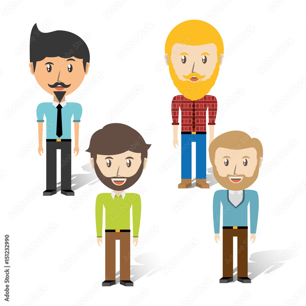 set avatars men of different diversity over white background, vector illustration set avatars men of different diversity over white background, vector illustration