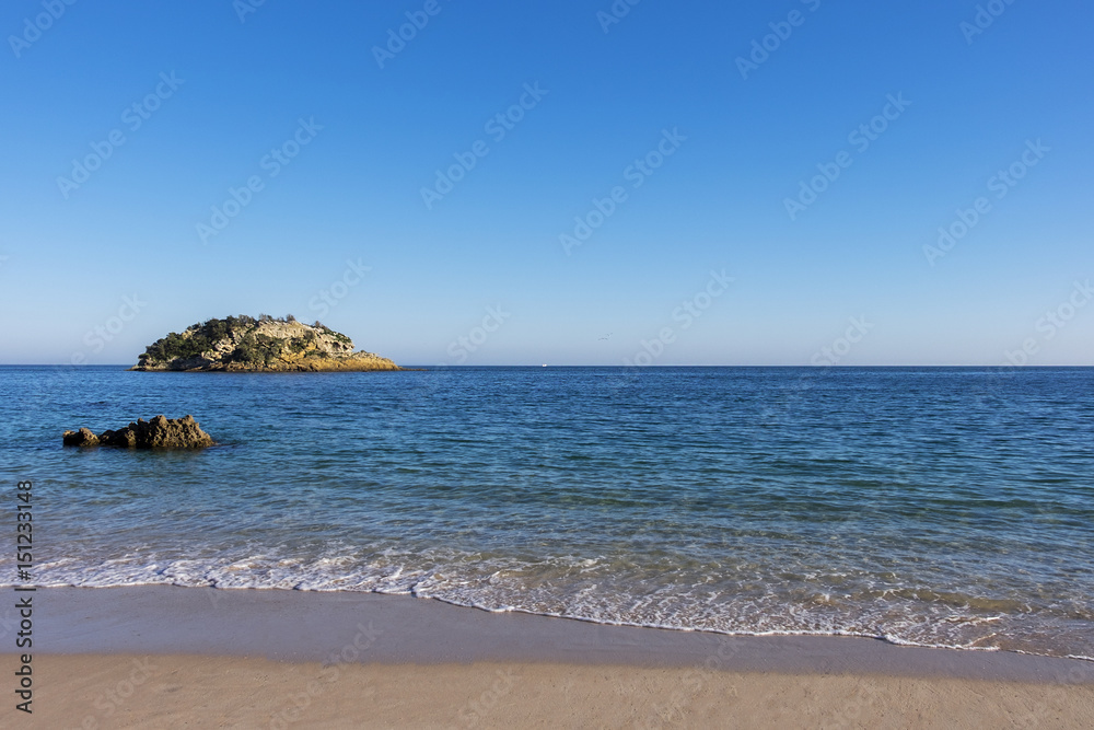 Scenic view of the Portinho da Arrabida beach in Setubal, Portugal Scenic view of the Portinho da Arrabida beach in Setubal, Portugal