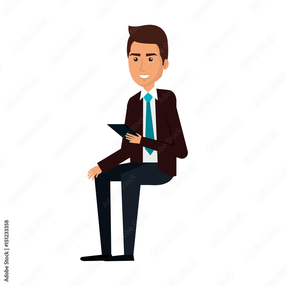 businessman with smartphone avatar character icon vector illustration design businessman with smartphone avatar character icon vector illustration design