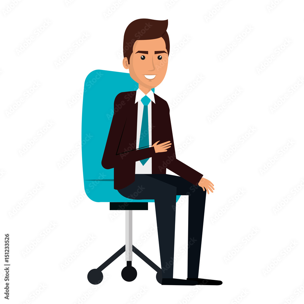 businessman in office chair avatar character icon vector illustration design businessman in office chair avatar character icon vector illustration design