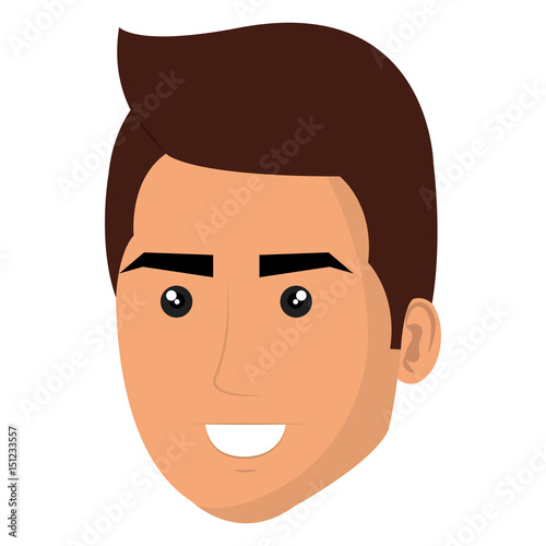 young man avatar character vector illustration design