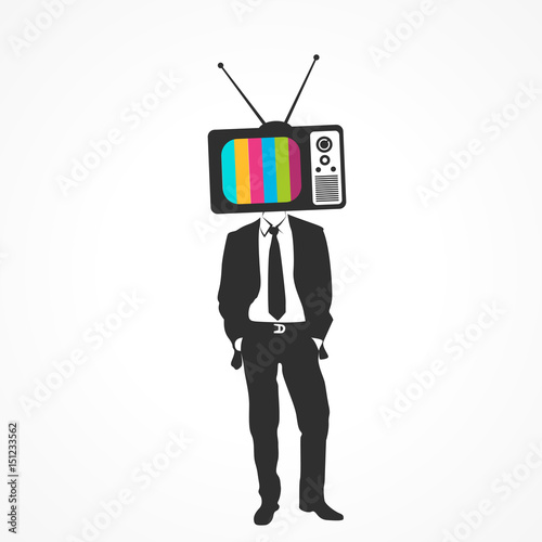 silhouette homme et écran tv