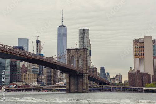 View of Brooklyn Bridge and Manhattan skyline