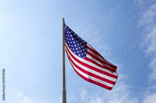 Flag of United States on a flagpole