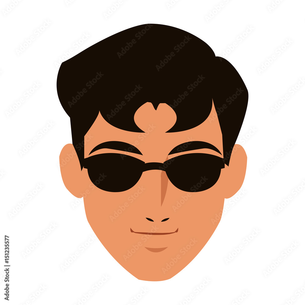 face man adult business avatar vector illustration