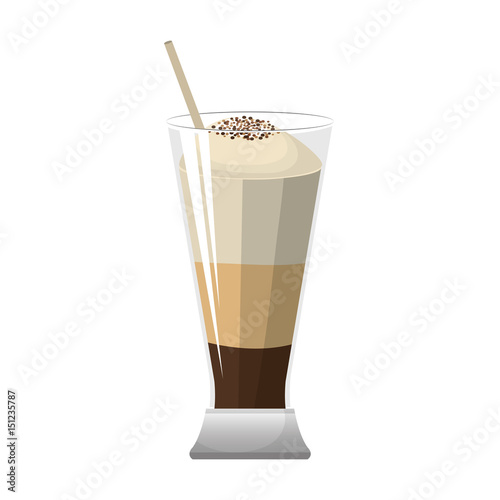 coffee glass container icon vector illustration design