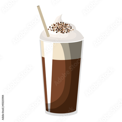 coffee glass container icon vector illustration design