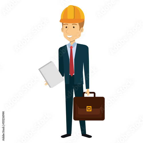 construction workman avatar character vector illustration design