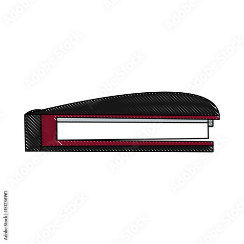 drawing stapler and metal staple office vector illustration