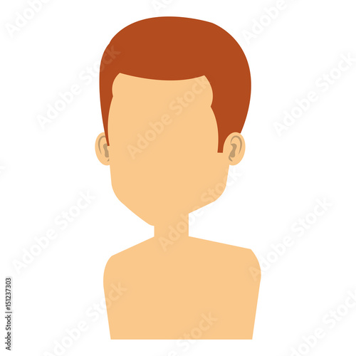 young man shirtless avatar character vector illustration design
