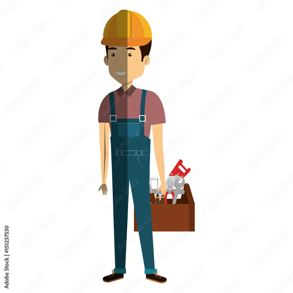 construction workman avatar character vector illustration design