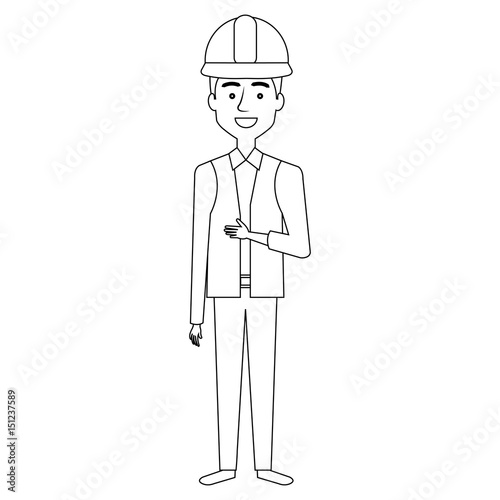 construction workman avatar character vector illustration design