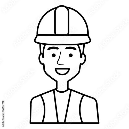 construction workman avatar character vector illustration design