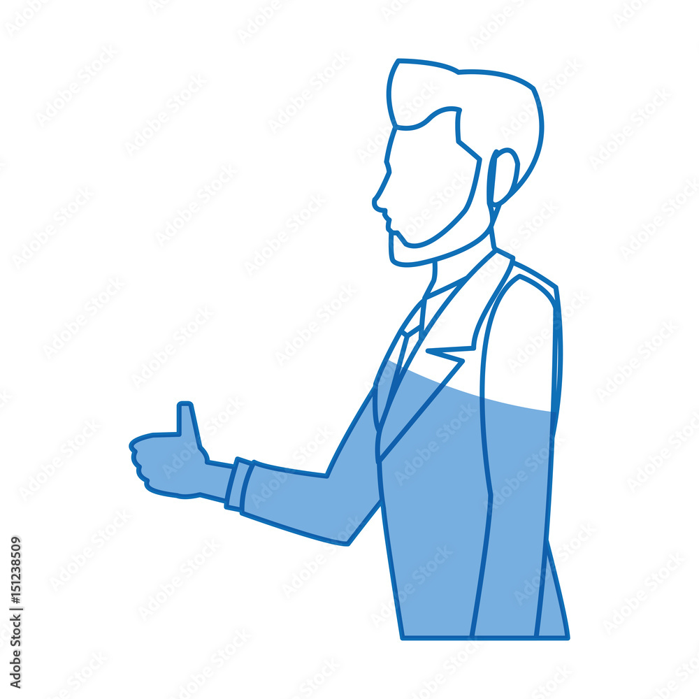 cartoon man business elegant manager vector illustration