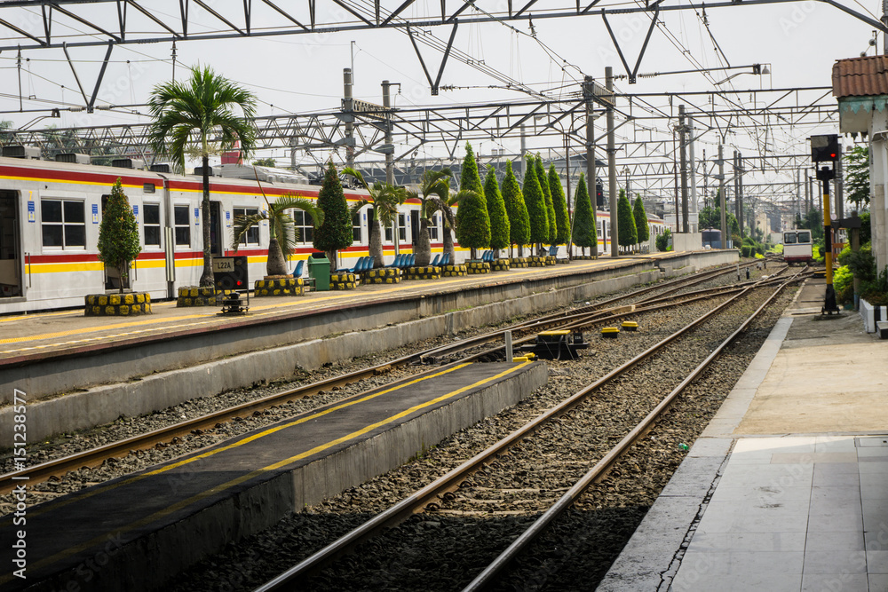 Train station background in indonesia bogor