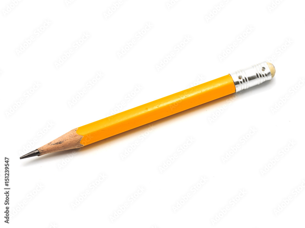 used pencil on a white background.