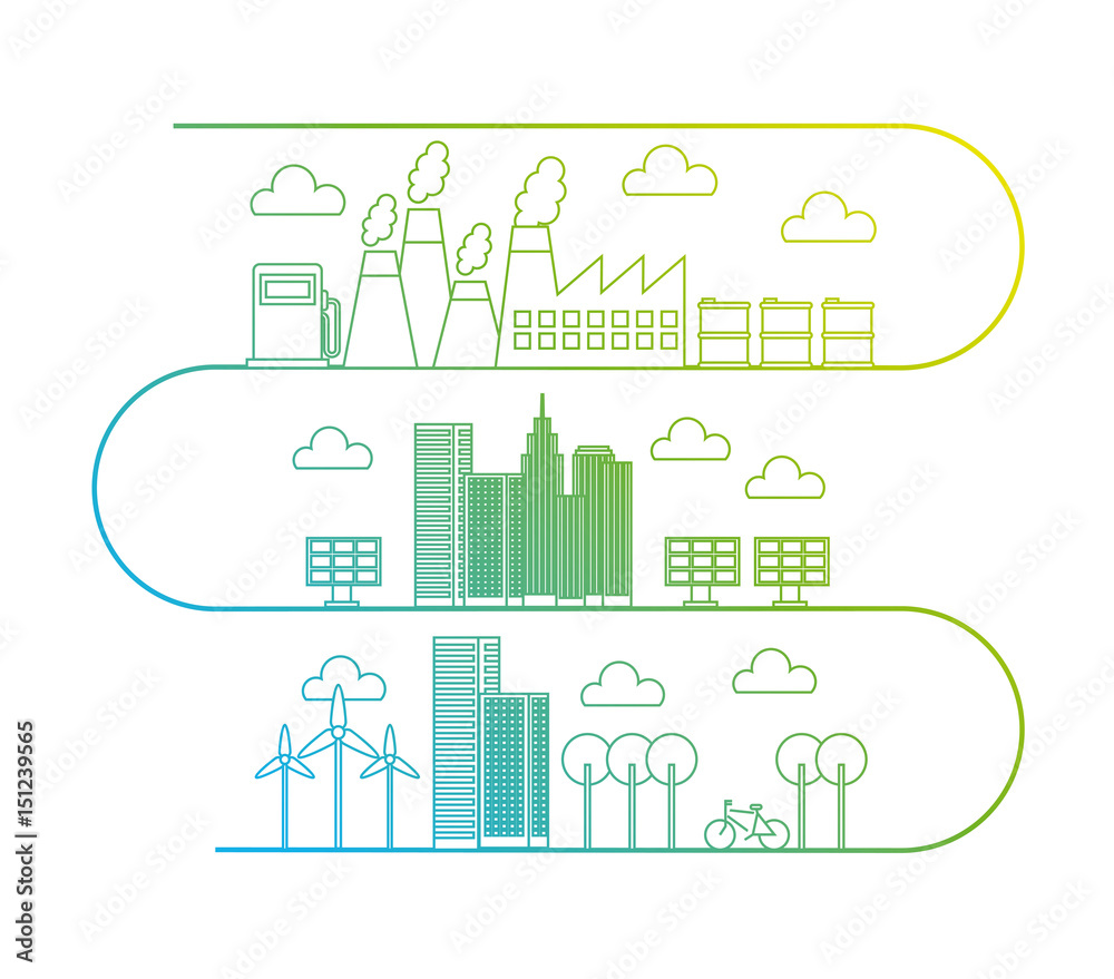 types of energy sources eco friendly related image vector illustration design 