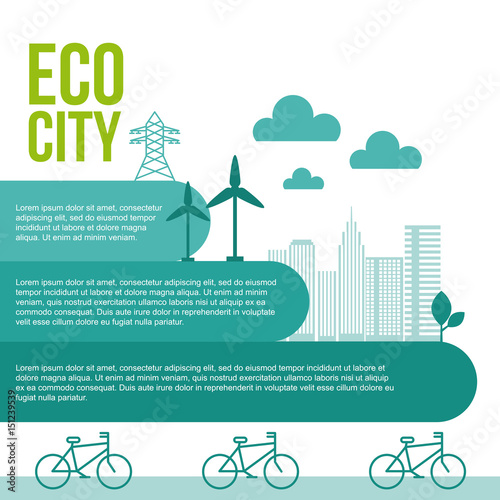 eco city environment friendly related image vector illustration design 