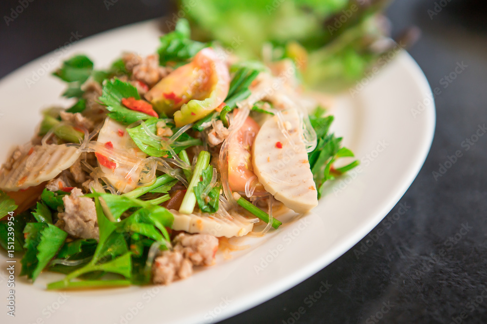 Yum Wun Sen, Thai Spicy Seafood Salad with vermicelli Yum Wun Sen, Thai Spicy Seafood Salad with vermicelli
