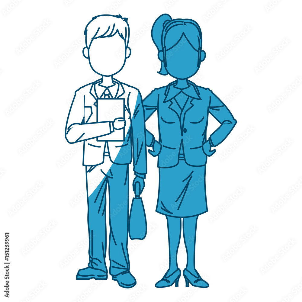 man and woman business people work vector illustration man and woman business people work vector illustration