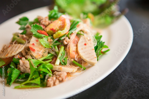 Yum Wun Sen, Thai Spicy Seafood Salad with vermicelli