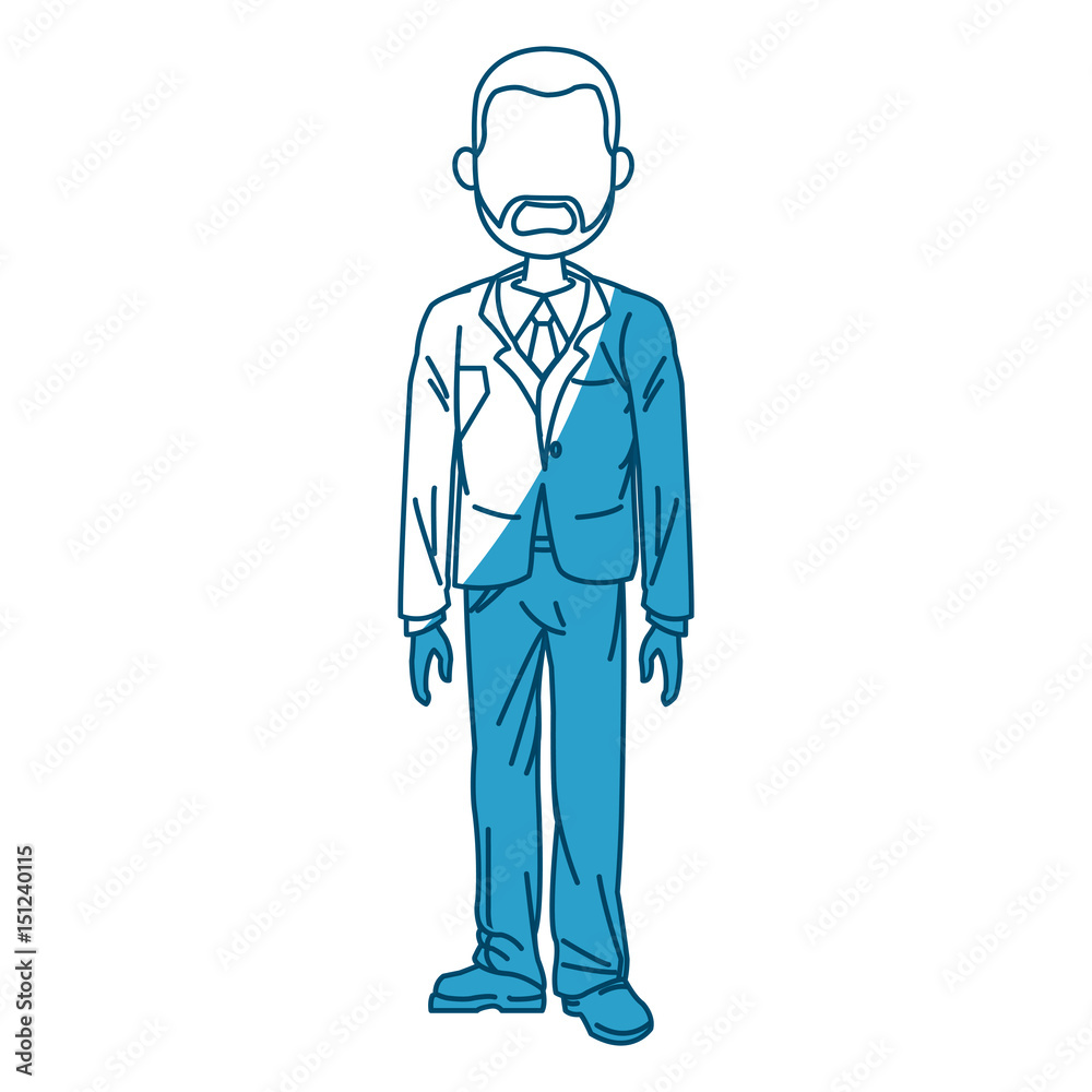 beard business man standing with suit vector illustration beard business man standing with suit vector illustration