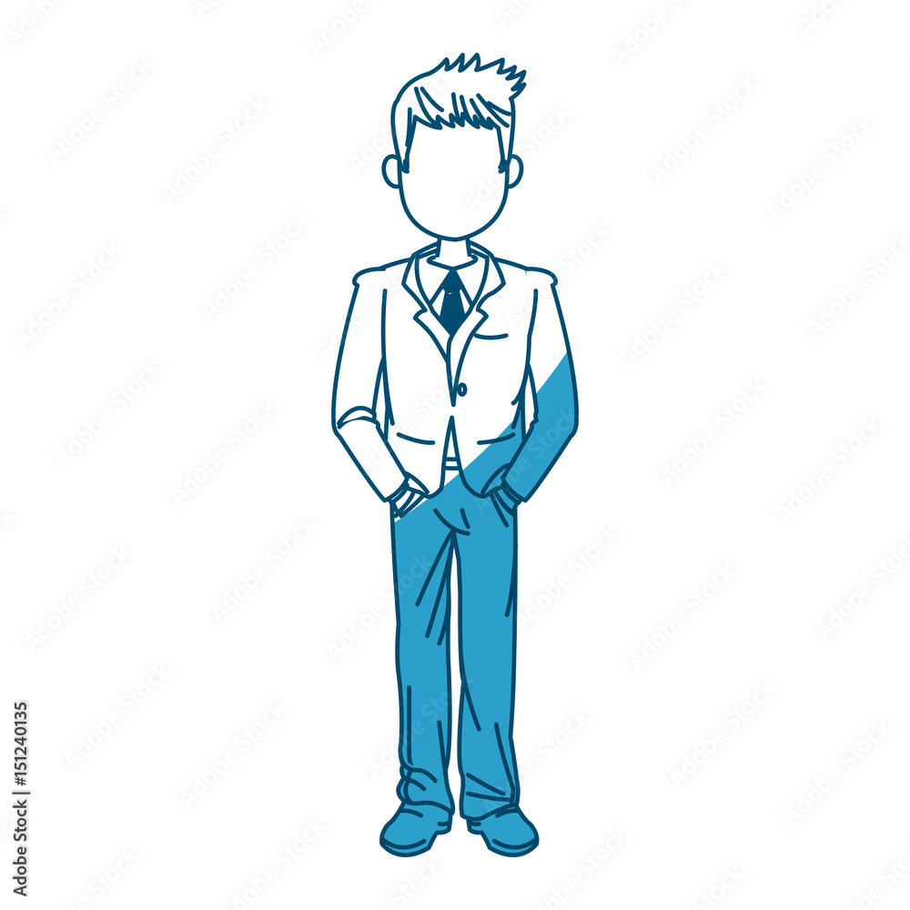 young business man standing with his hands vector illustration young business man standing with his hands vector illustration