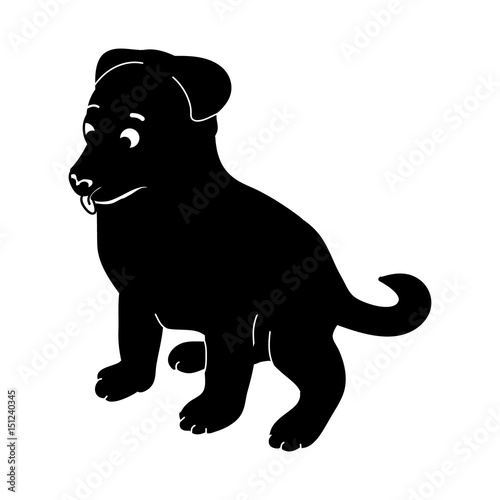 Black silhouette of puppy