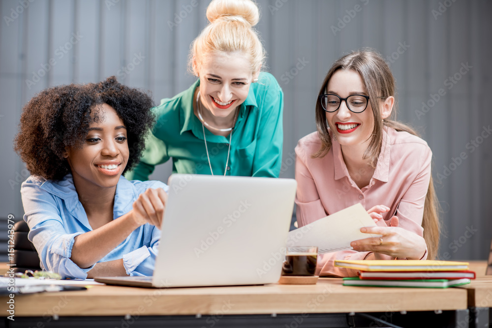 Teamwork with laptop Teamwork with laptop