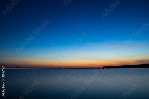 Summer sea sunset with waves