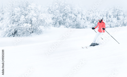 Skier on mountain slope 