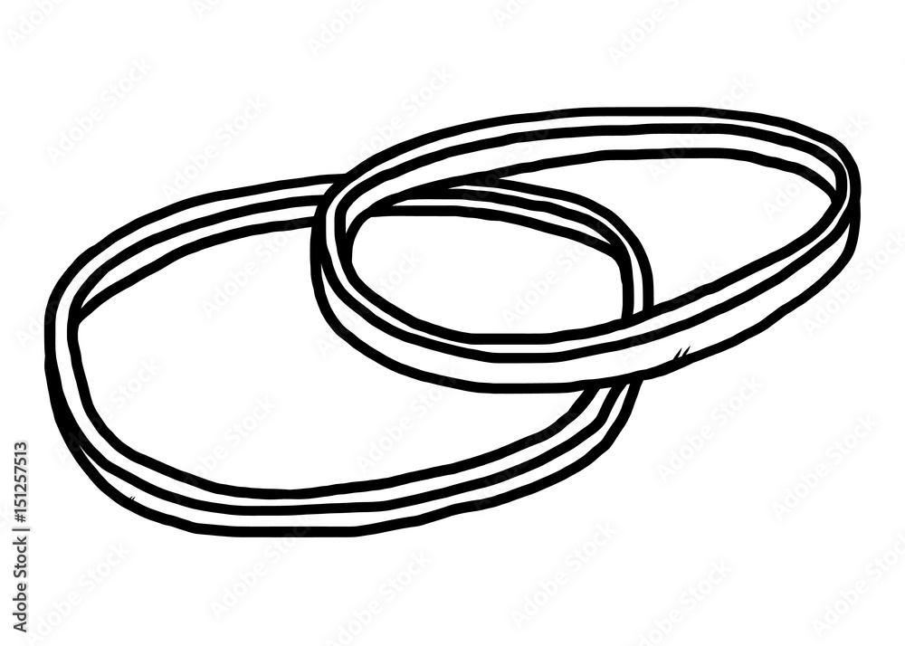 rubber band / cartoon vector and illustration, black and white, hand drawn,  sketch style, isolated on white background. Stock Vector | Adobe Stock