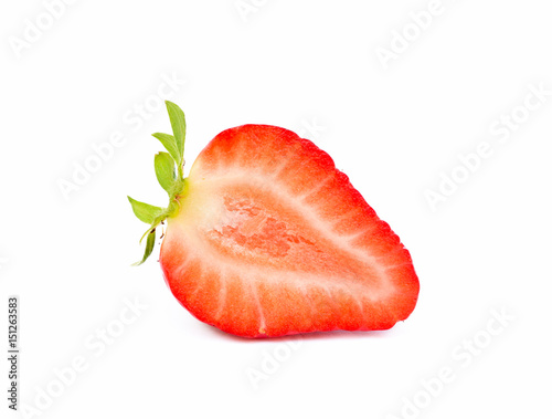 Fresh red strawberries isolated on a white background