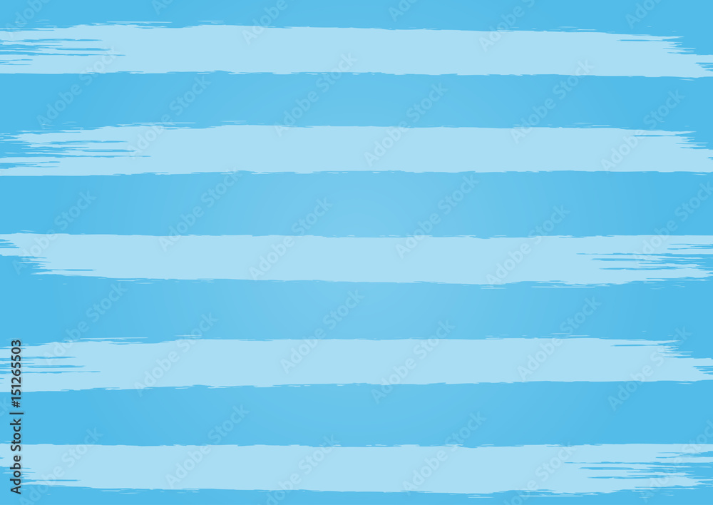 Fototapeta premium Rectangle blue background with horizontal stripes. Painted by a rough brush.