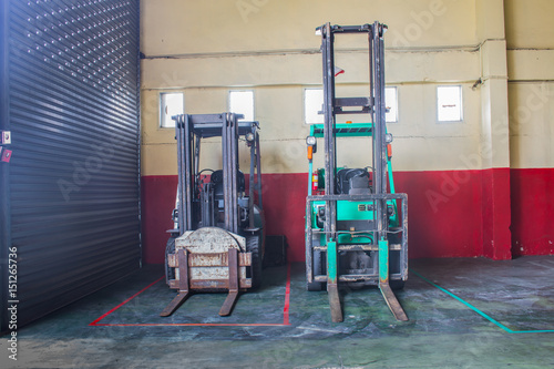 forklift two size for loader in warehouse and transportation.